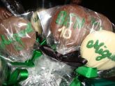 Pirulitos de chocolate decorados c/ nome e tema Ben 10